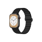 Ремінець для смарт-годин Drobak Silicone Magnetic Link для Apple Watch All Series Ultra 2 49/45/44/42mm Dark black (898929) (UA)