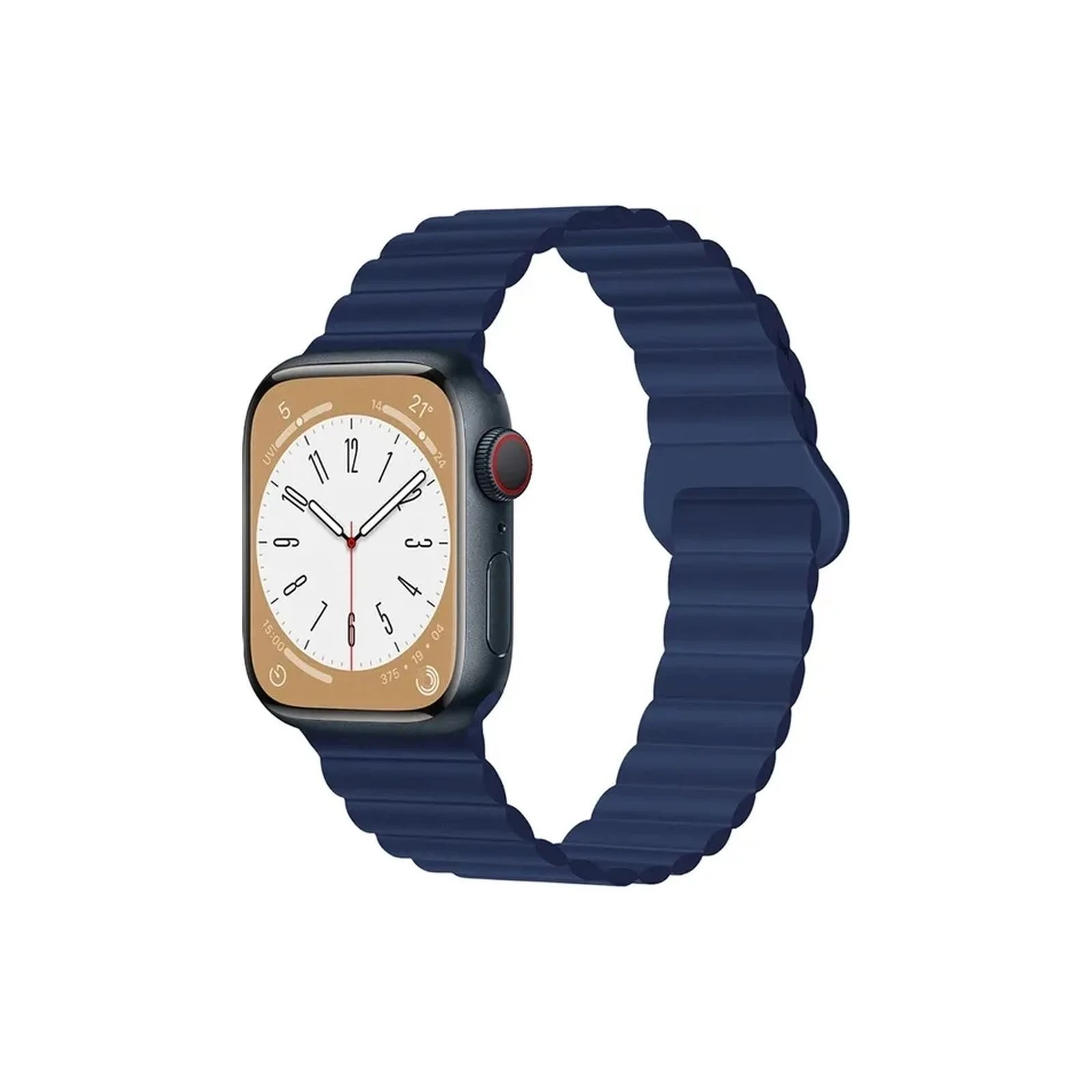 Ремешок для смарт-часов Drobak Silicone Magnetic Link для Apple Watch All Series Ultra 2 49/45/44/42mm Midnight blue (898927) (UA)