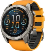 Спортивний годинник Garmin Fenix ​​8 51mm AMOLED Sapphire Titanium w. Spark Orange/Graphite Silicone Band (010-02905-11) (UA)