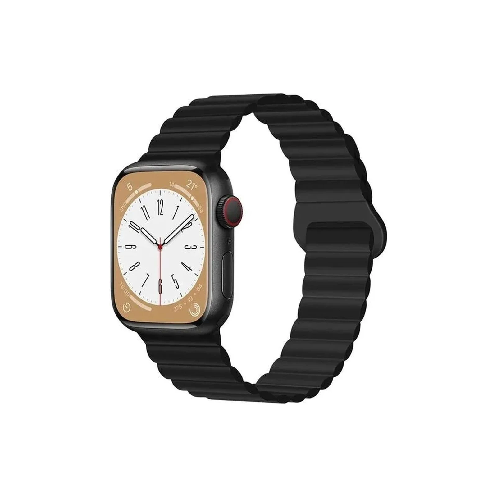 Ремінець для смарт-годин Drobak Silicone Magnetic Link Apple Watch All Series 38/40/41mm Dark black (898922) (UA)