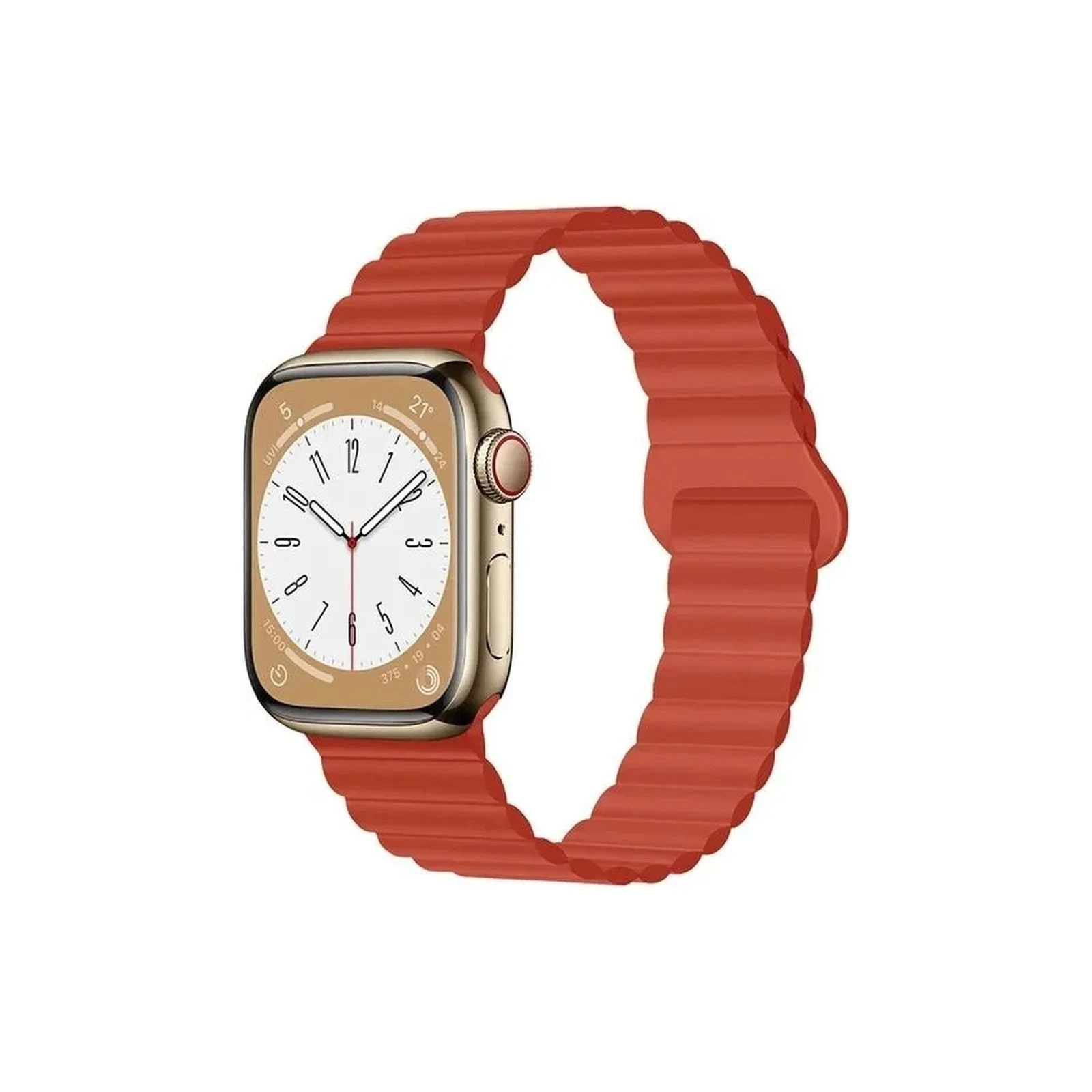 Ремінець для смарт-годин Drobak Silicone Magnetic Link для Apple Watch All Series 38/40/41mm Orange red (898918) (UA)