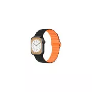 Ремешок для смарт-часов Drobak Silicone Magnetic Link для Apple Watch All Series Ultra 2 49/45/44/42mm Black Orange (898930) (UA)