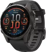 Спортивний годинник Garmin Fenix ​​8 43mm AMOLED Sapphire Carbon Gray DLC Tit. w. Black/Pebble Gray S. Band (010-02903-21) (UA)