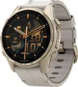 Спортивний годинник Garmin Fenix ​​8 43mm AMOLED Sapphire Soft Gold with Limestone Leather Band (010-02903-40) (UA)