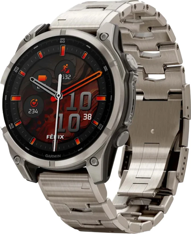 Спортивний годинник Garmin Fenix ​​8 47mm AMOLED Sapphire Titanium with Vented Titanium Bracelet (010-02904-40)