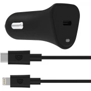 Автомобільний зарядний пристрій Griffin PowerJolt 18W USB-C PD + USB-C to Lightning (GP-083-BLK)