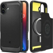 чохол для смартфона Spigen iPhone 16 Rugged Armor with MagFit Matte Black (ACS08214) (UA)