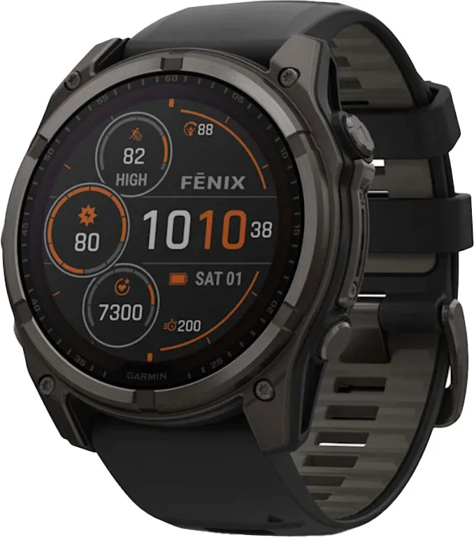 Garmin Fenix 8 47mm Solar Sapphire Carbon Gray DLC Titanium w. Black/Pebble Gray S. Band (010-02906-10/11)