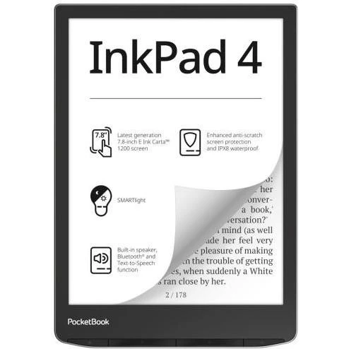 Електронна книга PocketBook 743G InkPad 4, Stundust Silver (PB743G-U-WW) (UA)