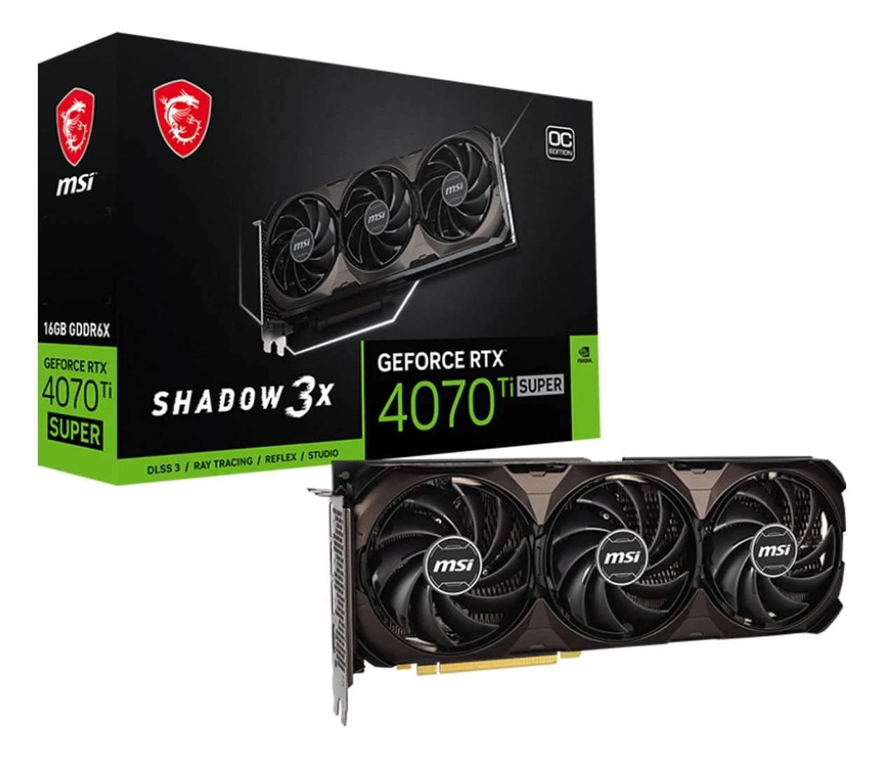 Відеокарта MSI GeForce RTX 4070 Ti SUPER SHADOW 3X OC 16GB GDDR6X (RTX 4070 Ti SUPER 16G SHADOW 3X OC) EU