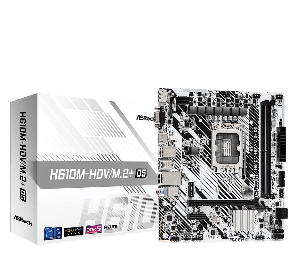 Материнская плата ASRock H610M-HDV/M.2+ D5 EU