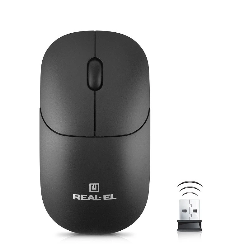 Миша REAL-EL RM-313 W Black (EL123200042) (UA)