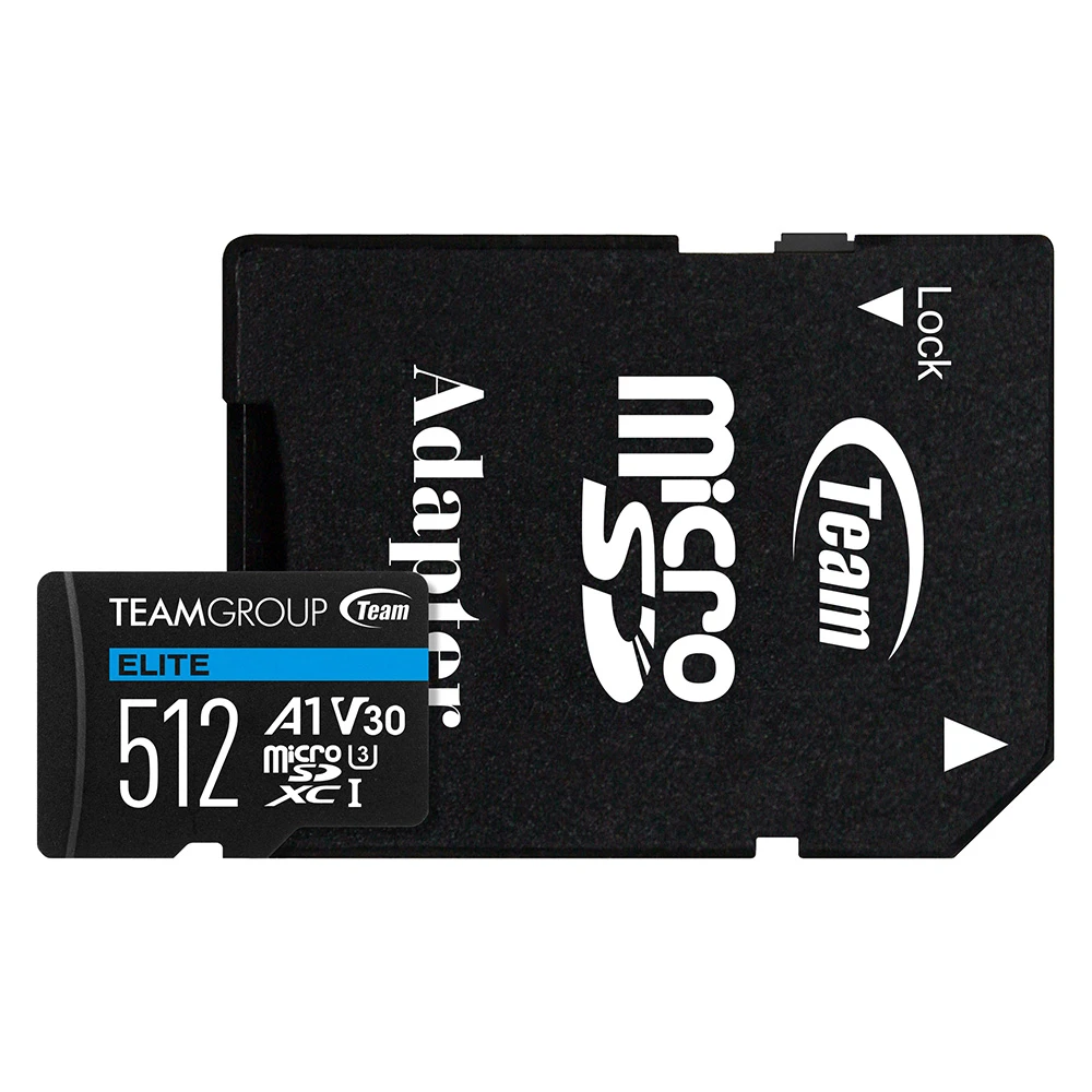 Карта пам'яті MicroSDXC 512GB UHS-I/U3 Class 10 Team Elite (TEAUSDX512GIV30A103)