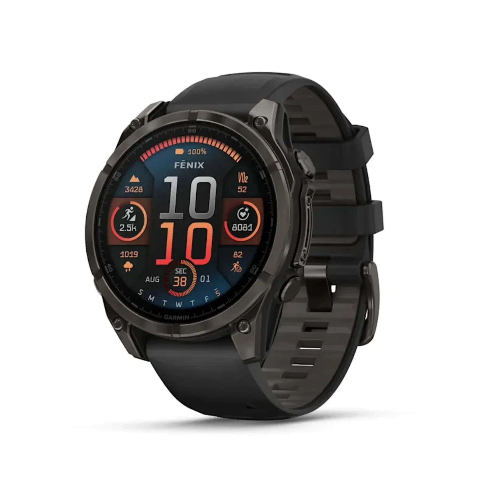 Garmin fenix 8 47mm, AMOLED, Saph, CrbnGryTi/Blk, Blk/PebbleGryBnd, GPS (010-02904-21) (UA)