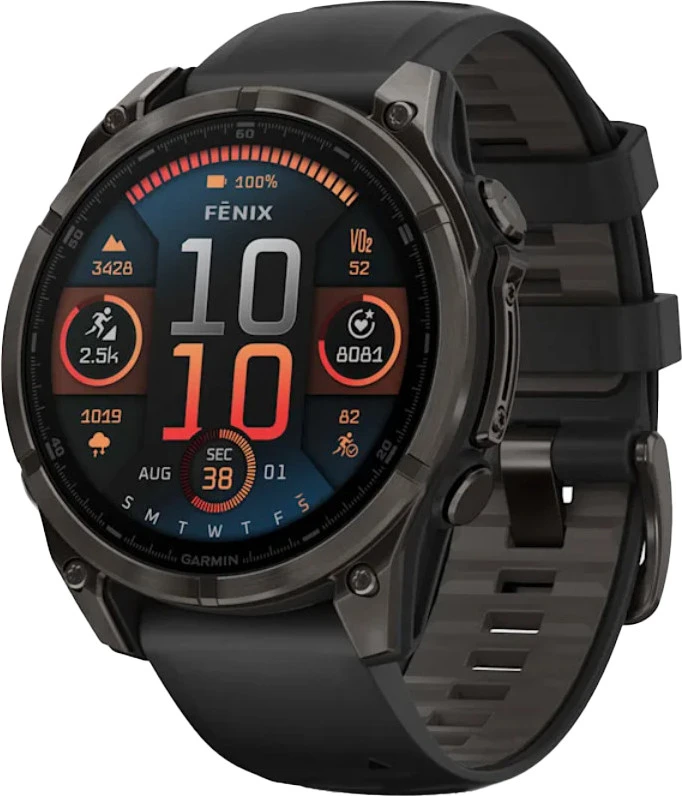 Garmin Fenix 8 51mm AMOLED Sapphire Carbon Gray DLC Titanium w. Black/Pebble Gray S. Band (010-02905-20/21)