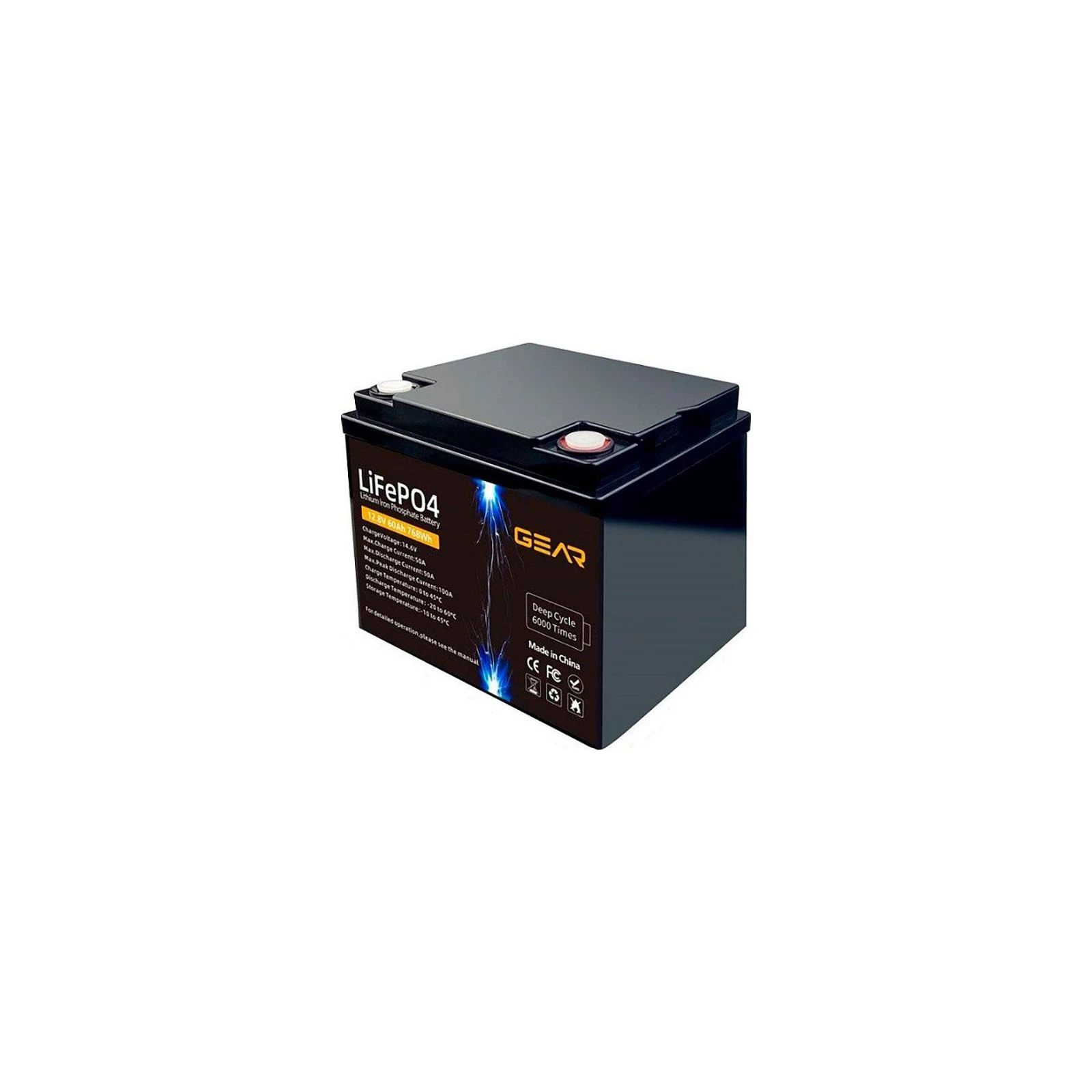 Аккумуляторная батарея LiFePo4 GEAR 12.8V - 60Ah (GB-LiFePo4-12.8-60) (UA)