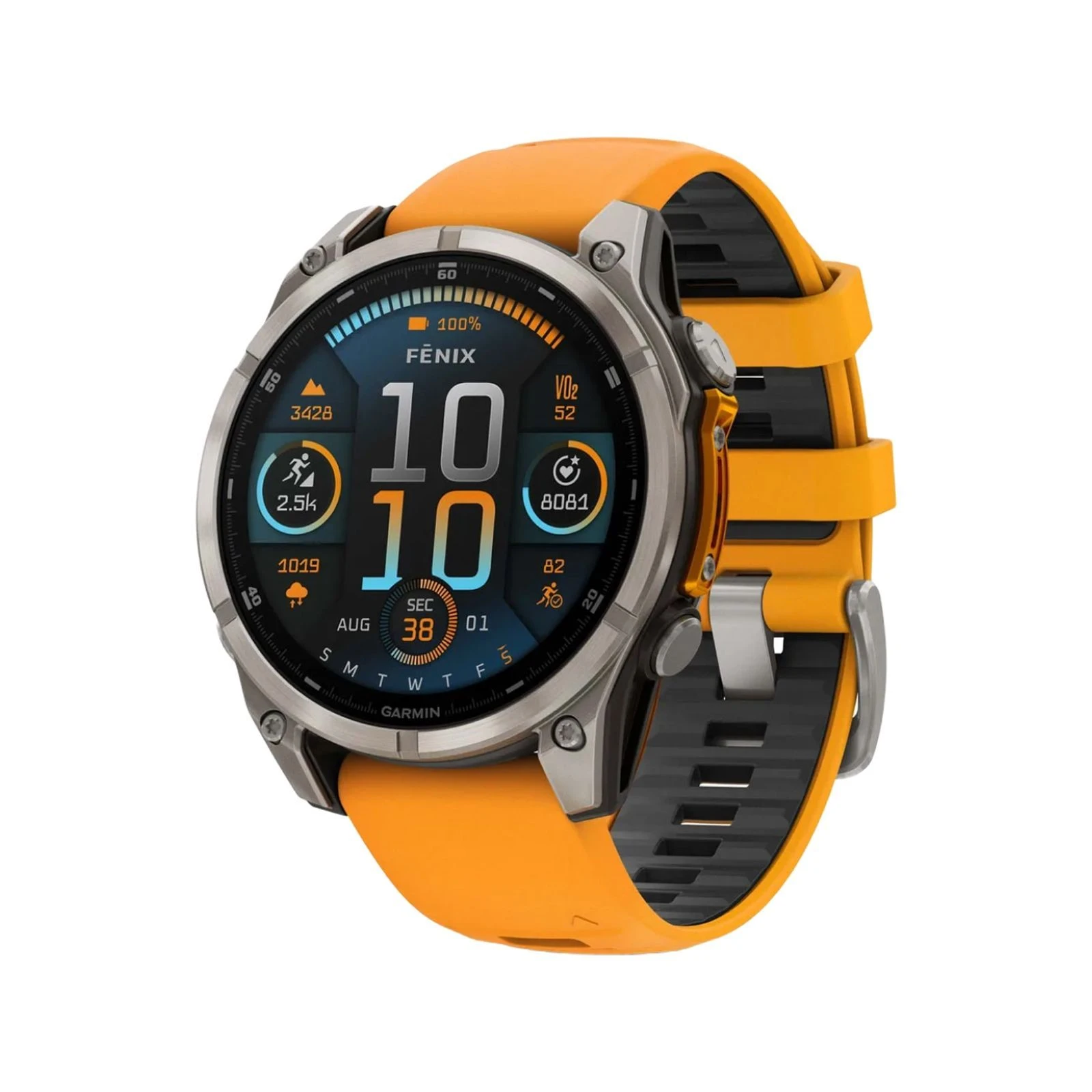Смарт-часы Garmin fenix 8 47mm, AMOLED, Saph, Ti/Bare/Grpht, SparkOrg/GrphtBd, (010-02904-11) (UA)