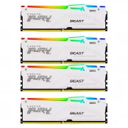 DDR5 128GB (4x32GB) 5600 MHz FURY Beast RGB White Kingston Fury (ex.HyperX) (KF556C40BWAK4-128) (UA)