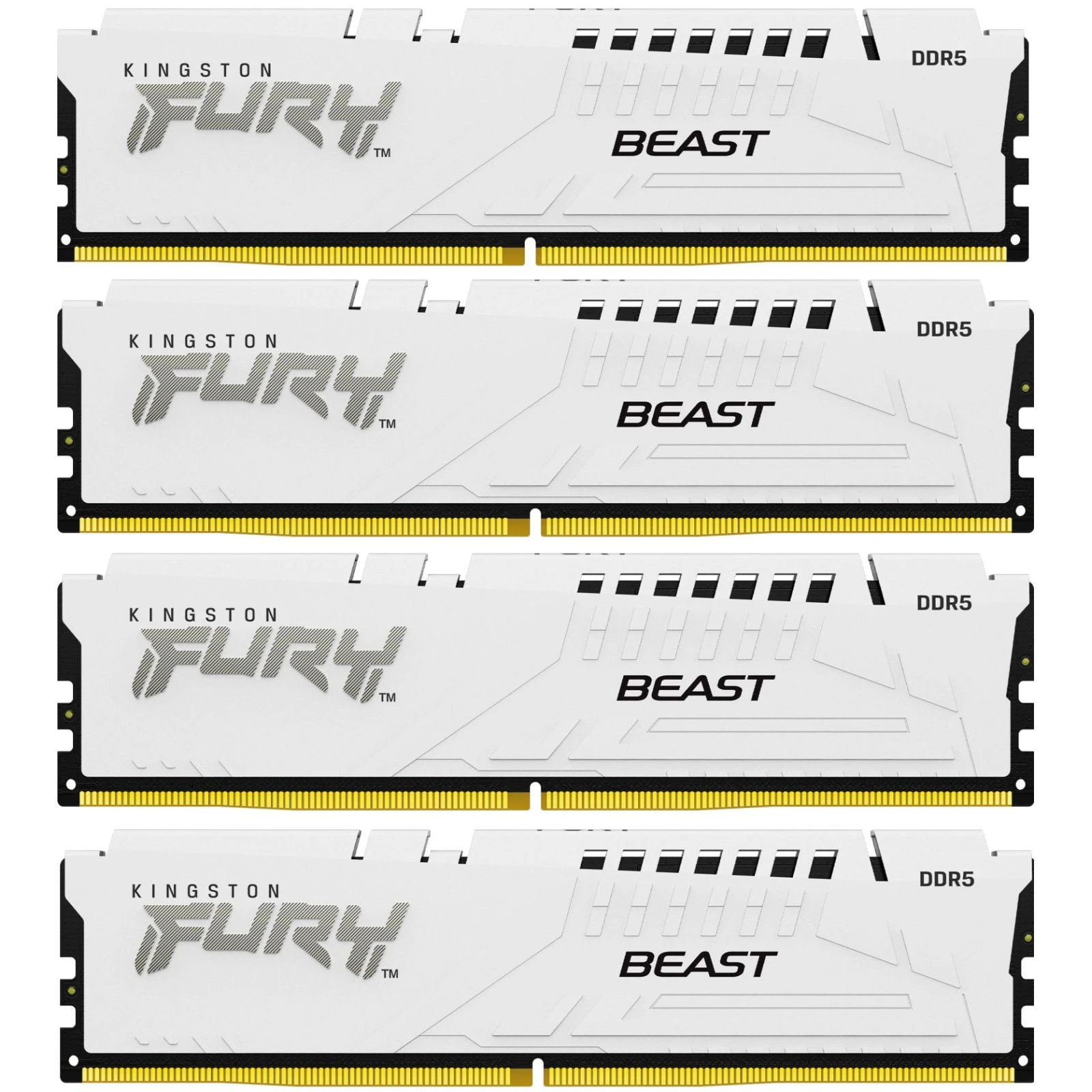 Оперативна пам'ять DDR5 128GB (4x32GB) 5600 MHz FURY Beast White Kingston Fury (ex.HyperX) (KF556C40BWK4-128) (UA)