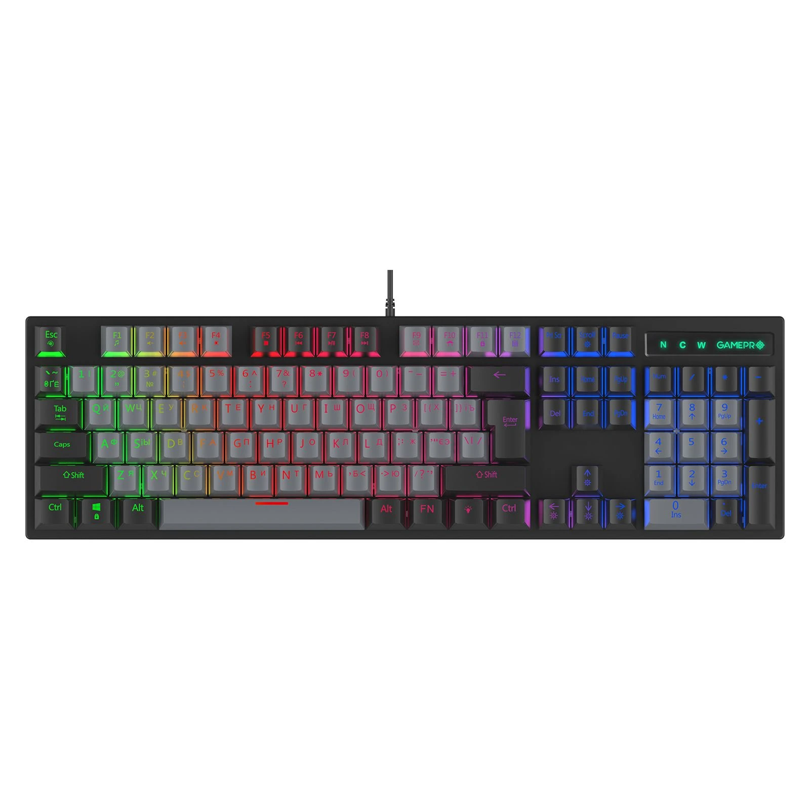 Клавіатура GamePro MK105B LED Blue Switch USB Black (MK105B) (UA)