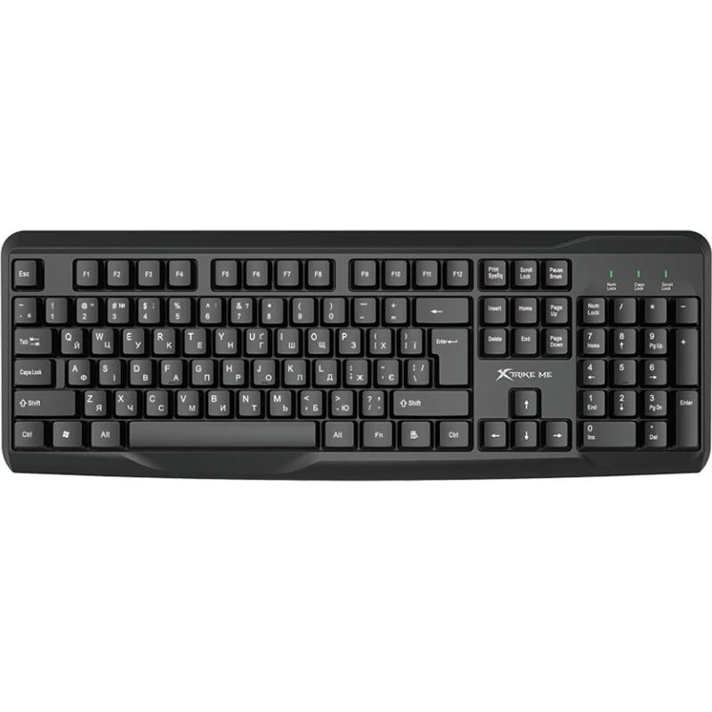 Клавіатура XTRIKE ME KB-229 ENG/UKR USB Black (KB-229UA) (UA)
