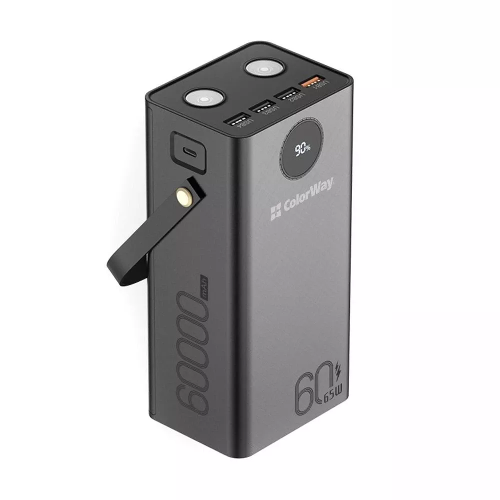 Мобільна батарея ColorWay Powerful 60000mAh Black (CW-PB600LPA5BK-PDD) (UA)