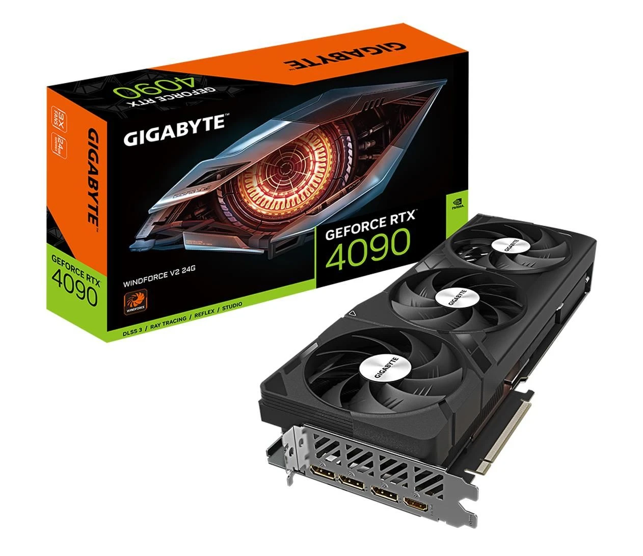 Відеокарта Gigabyte GeForce RTX 4090 WINDFORCE V2 24GB GDDR6X (GV-N4090WF3V2-24GD) EU