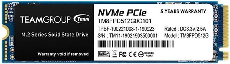 SSD диск 2TB Team MP33 Pro M.2 2280 PCIe 3.0 x4 3D TLC (TM8FPD002T0C101)