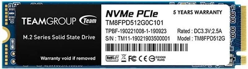 SSD диск 2TB Team MP33 Pro M.2 2280 PCIe 3.0 x4 3D TLC (TM8FPD002T0C101)