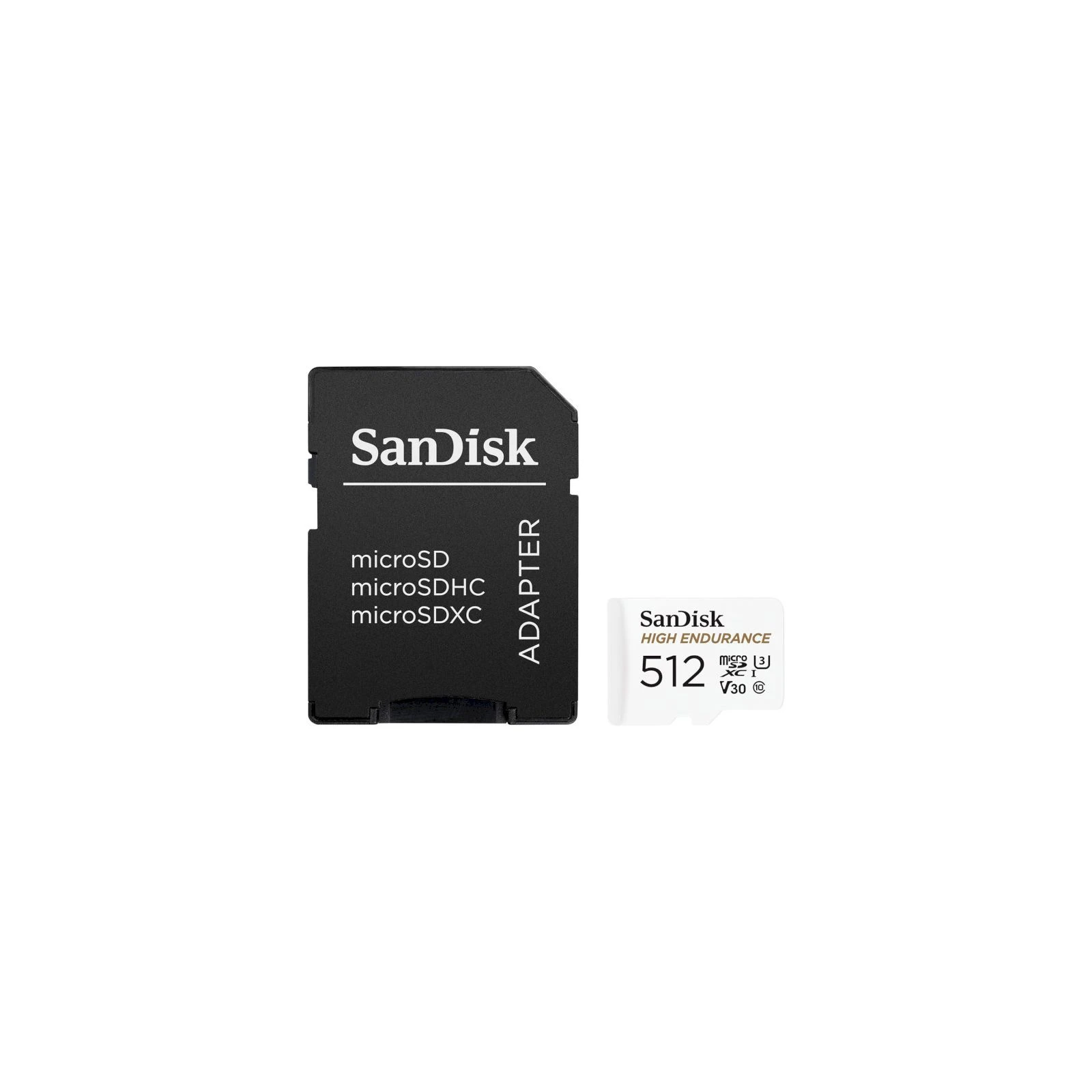 Карта пам'яті SanDisk 512GB microSDXC High Endurance UHS-I U3 V30 + SD adapter (SDSQQNR-512G-GN6IA)