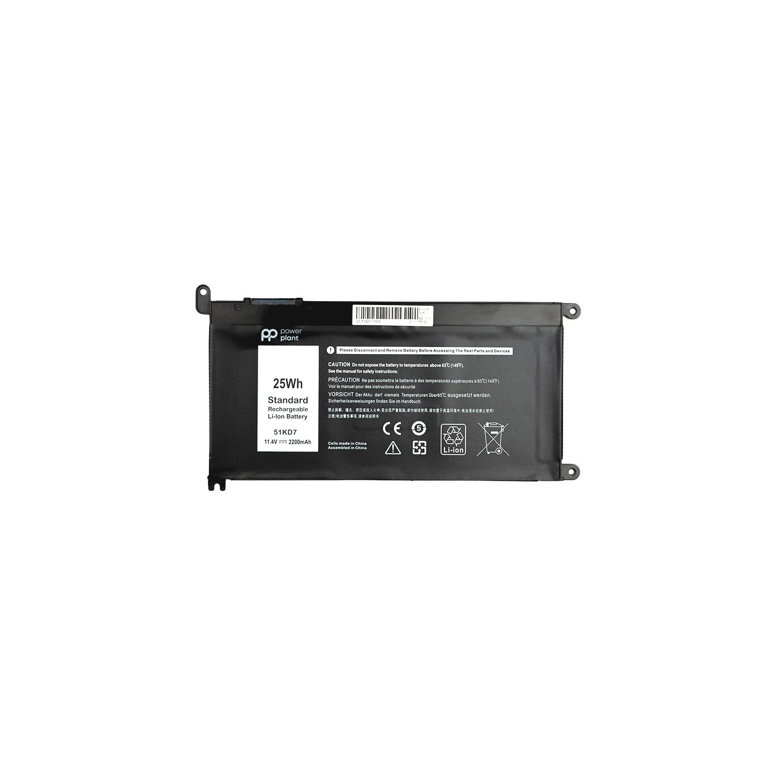 Аккумулятор для ноутбука DELL Chromebook 3180 (51KD7) 11.4V 2200mAh PowerPlant (NB441266) (UA)