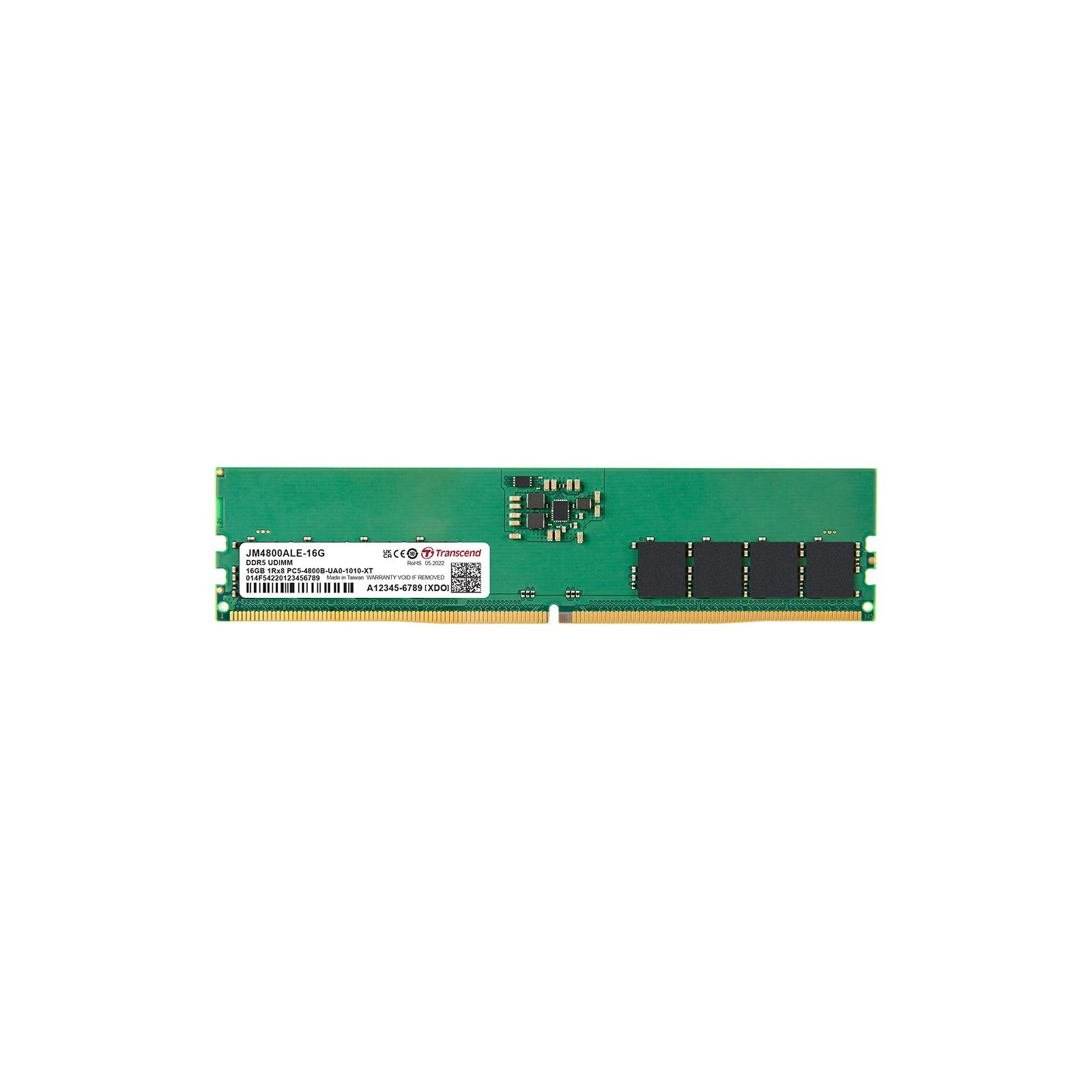 Оперативна пам'ять DDR5 16GB 4800 MHz Transcend (JM4800ALE-16G) (UA)