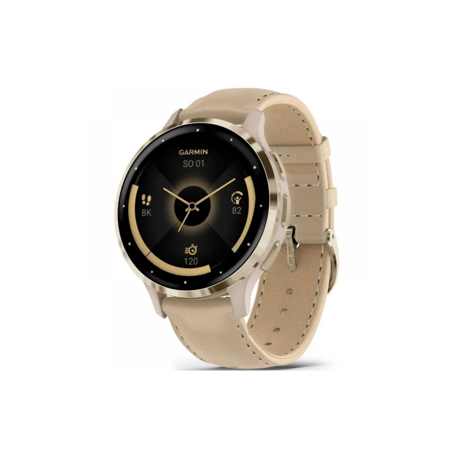 Garmin Venu 3S, Fr. Gray + Soft Gold, Leather, GPS (010-02785-55) (UA)