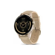 Garmin Venu 3S, Fr. Gray + Soft Gold, Leather, GPS (010-02785-55) (UA)