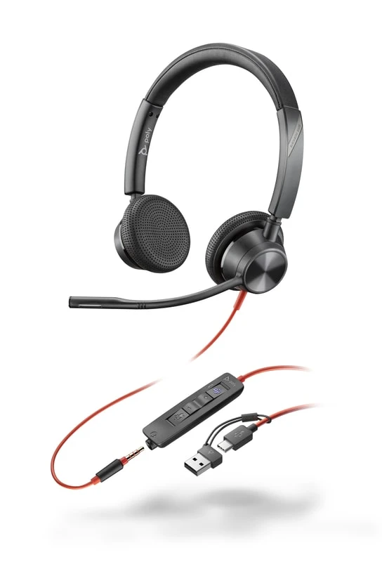 Poly On-ear Blackwire 3325-M, USB-A, USB-C (8X222AA) (UA)