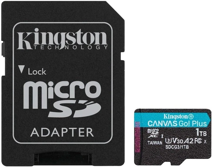 Карта пам'яті MicroSDXC 1TB UHS-I/U3 Class 10 Kingston Canvas Go! Plus R170/W90MB/s + SD-адаптер (SDCG3/1TB)