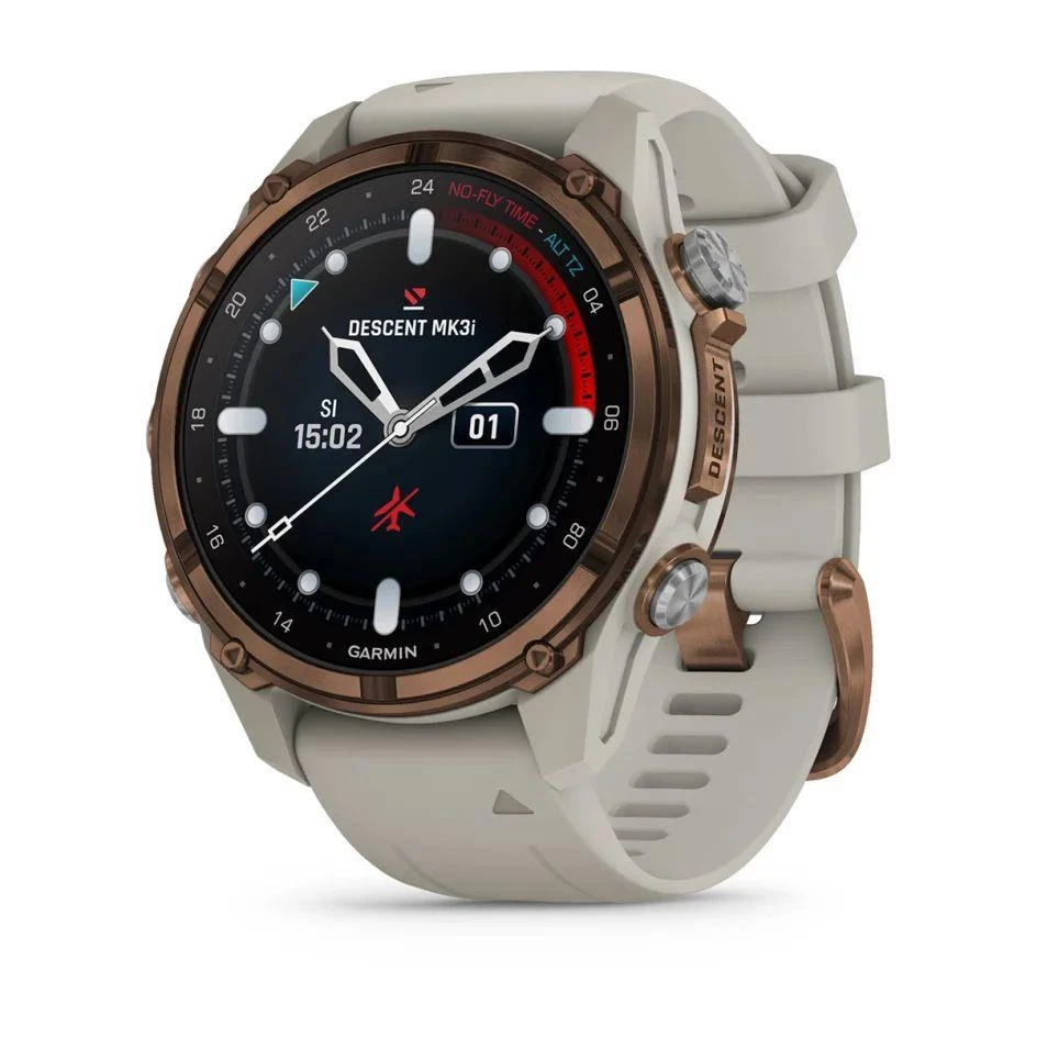 Garmin Descen Mk3i – 43 mm Bronze PVD Titanium with French Gray Silicone Band (010-02753-14) (UA)