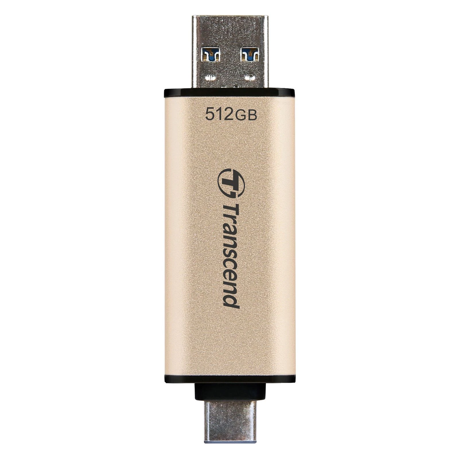 Флеш память Transcend 512GB JetFlash 930C Gold-Black USB 3.2/Type-C (TS512GJF930C) (UA)