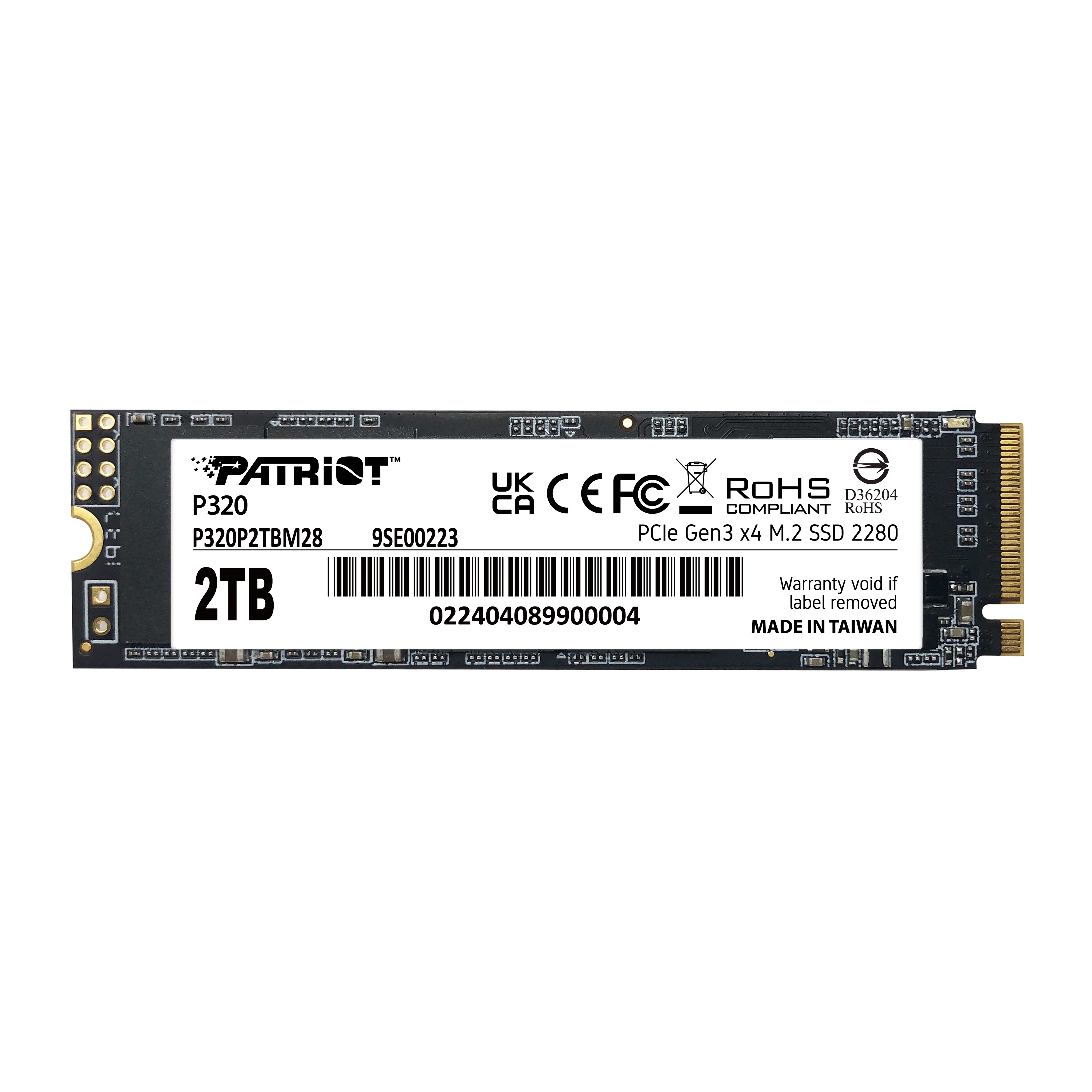 SSD диск 2TB Patriot P320 M.2 2280 PCIe 3.0 x4 NVMe TLC (P320P2TBM28) (UA)