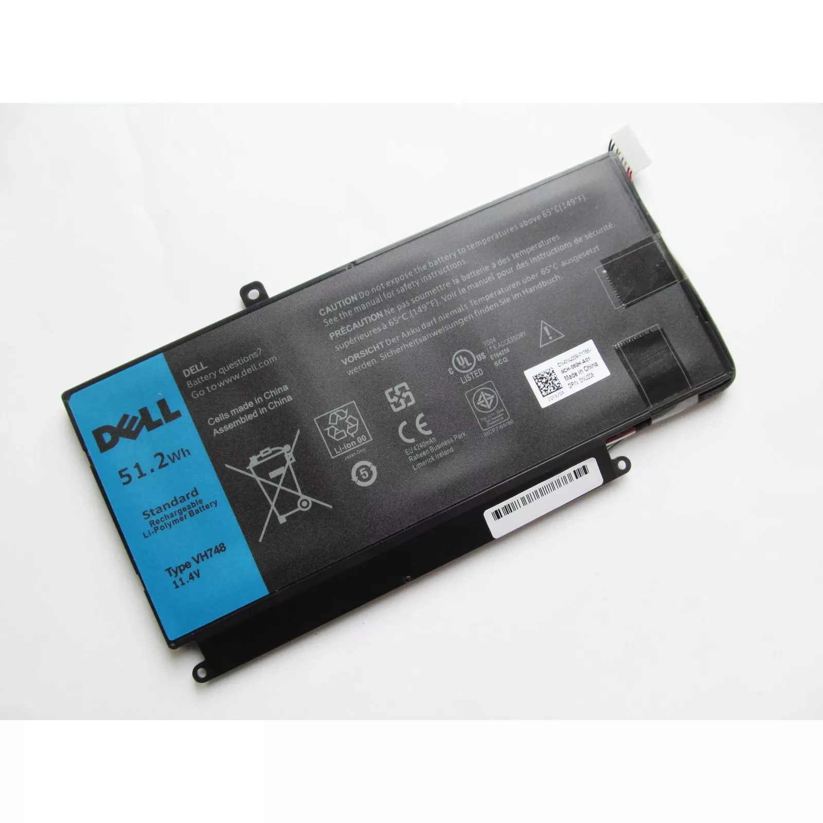 Акумулятор для ноутбука Dell Vostro 5470 VH748 51.2Wh (4500mAh) 6cell 11.4V Li-ion (A41997) (UA)