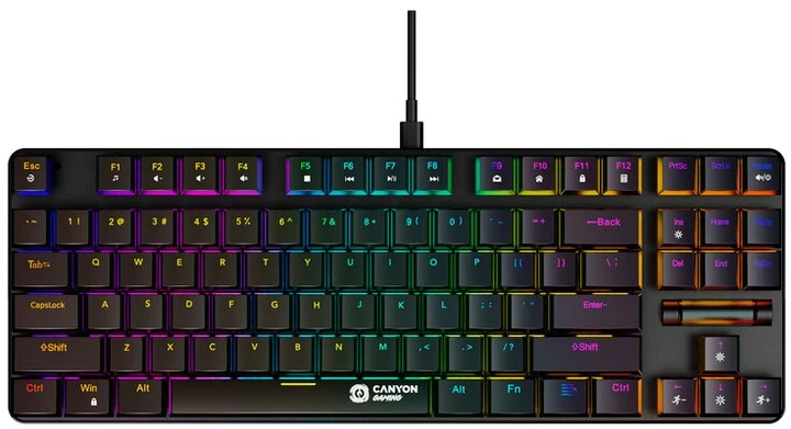 Клавіатура Canyon Cometstrike GK-50 RGB TKL ENG/UKR USB Black (CND-SKB50-US) (UA)