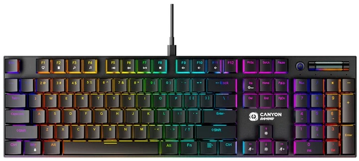 Клавіатура Canyon Cometstrike GK-55 RGB ENG/UKR USB Black (CND-SKB55-US) (UA)