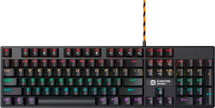 Клавиатура Canyon Deimos GK-4 Rainbow LED ENG/UKR USB Black (CND-SKB4-US) (UA)
