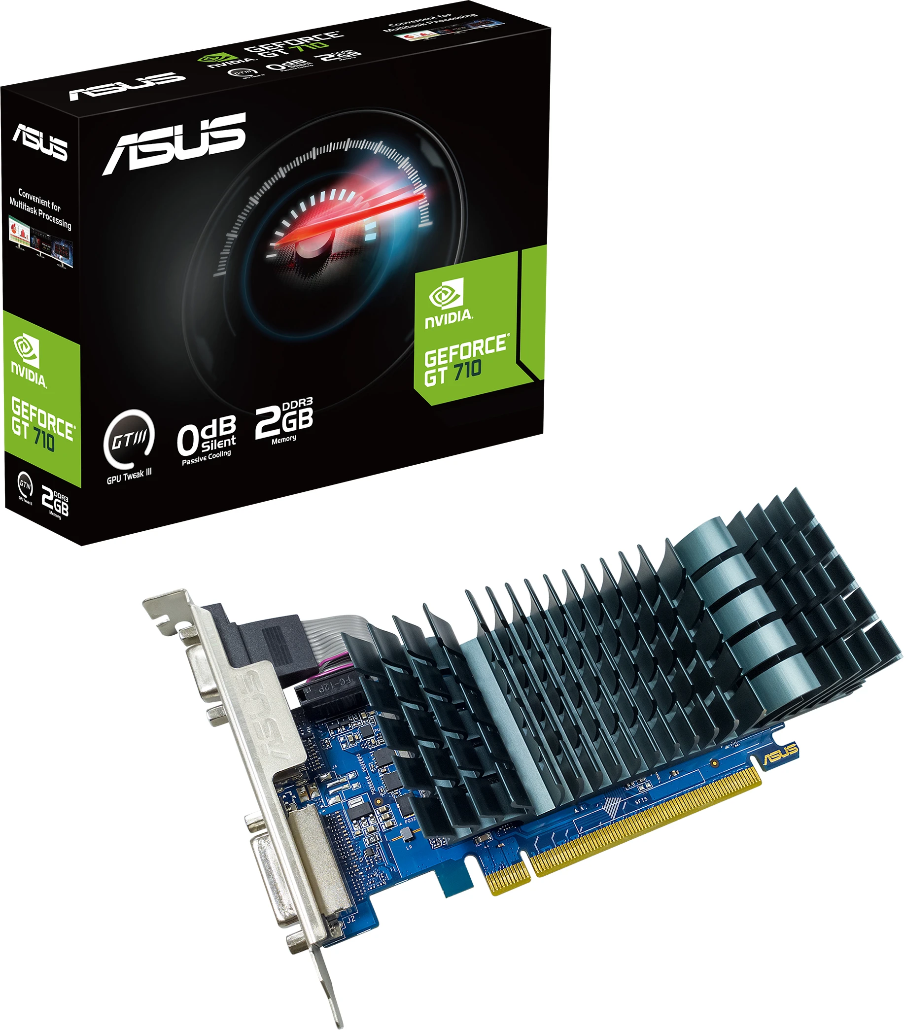 Відеокарта GeForce GT 710 2GB GDDR5 Evo Asus (GT710-SL-2GD5-BRK-EVO) (90YV0ALA-M0NA00) (UA)