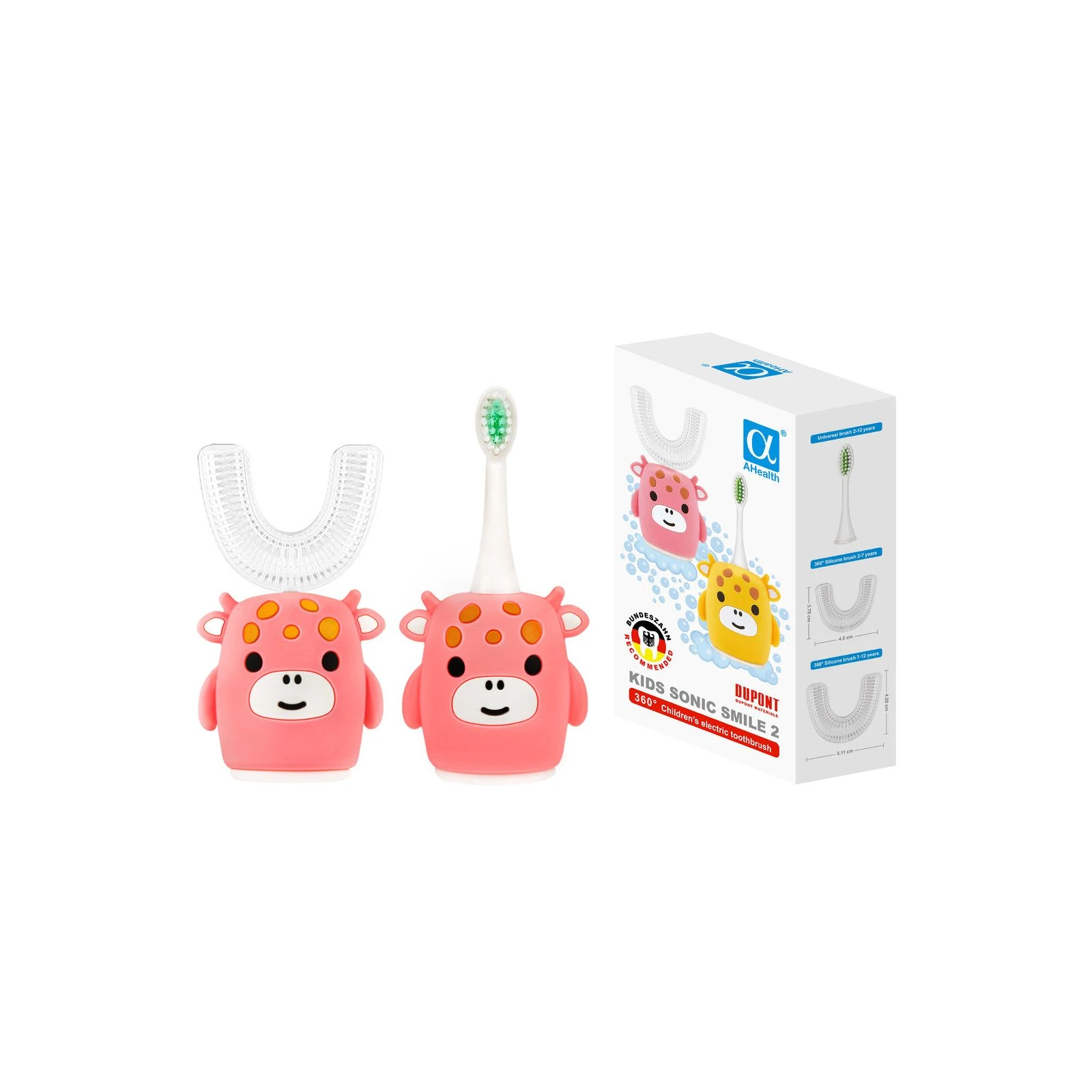 Електрична зубна щітка AHealth KIDS SONIC SMILE 2 Pink (AHkss2p) (UA)