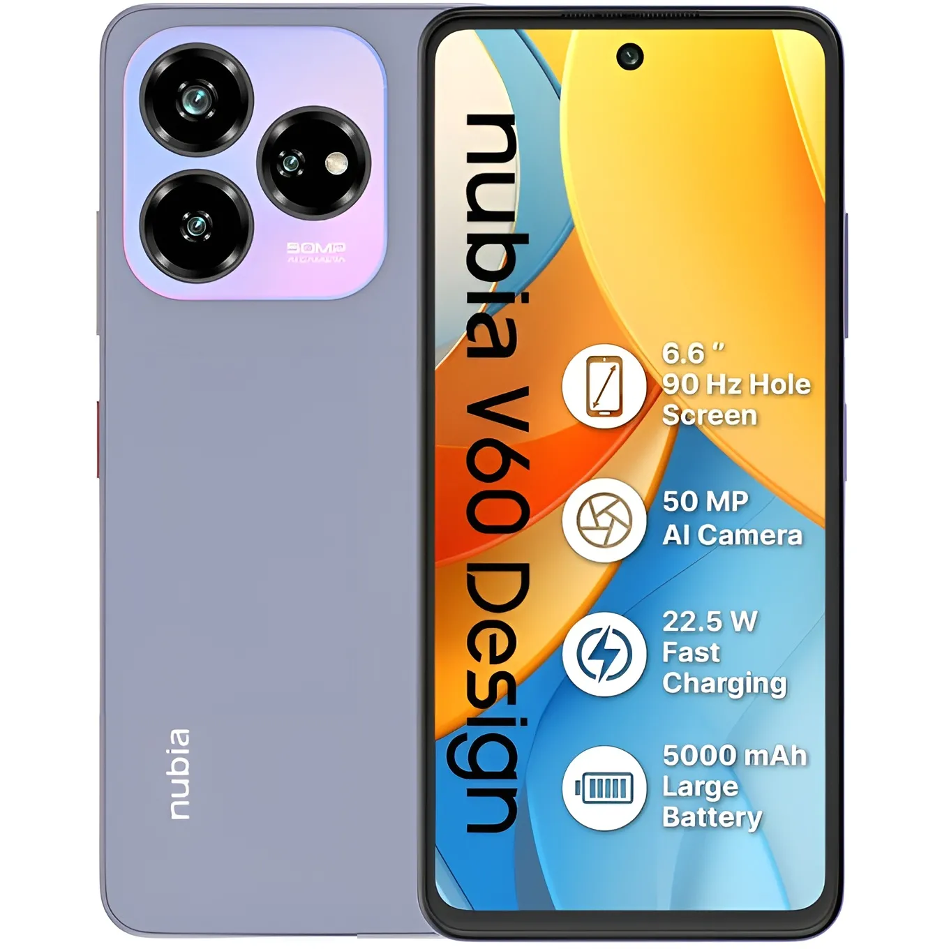 Мобильный телефон ZTE Nubia V60 Design 6/256GB Purple (UA)