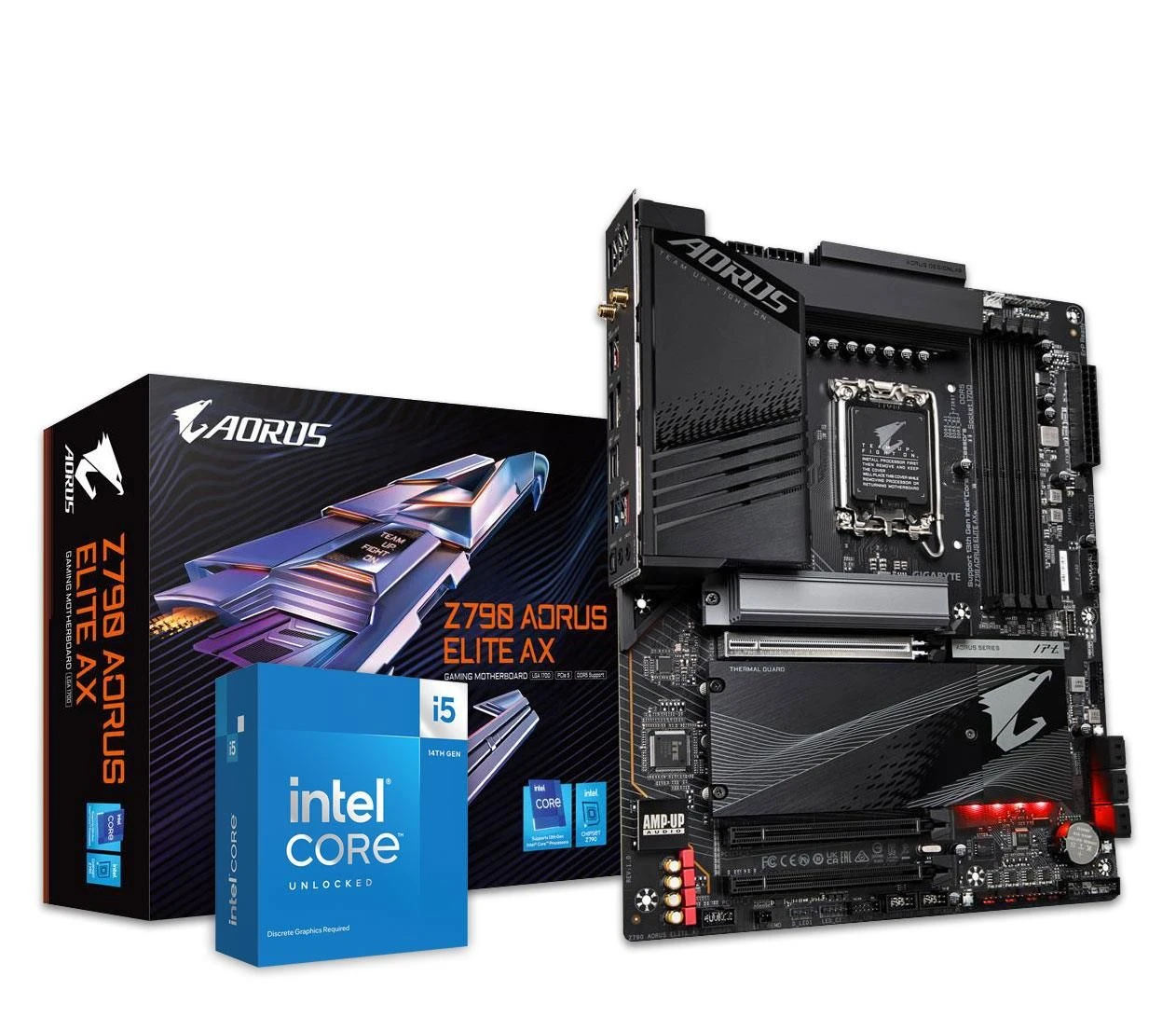 GIGABYTE Z790 AORUSELITEAXICE 14600KFセット Gigabyte Z790 AORUS ELITE AX + Intel Core i5-14600KF EU купити у