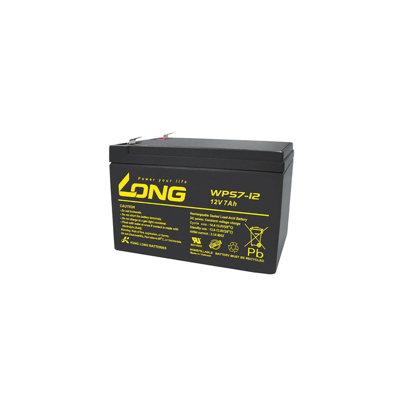 Акумуляторна батарея Long 12В 7Ач (WPS7-12) (WPS7-12) (UA)