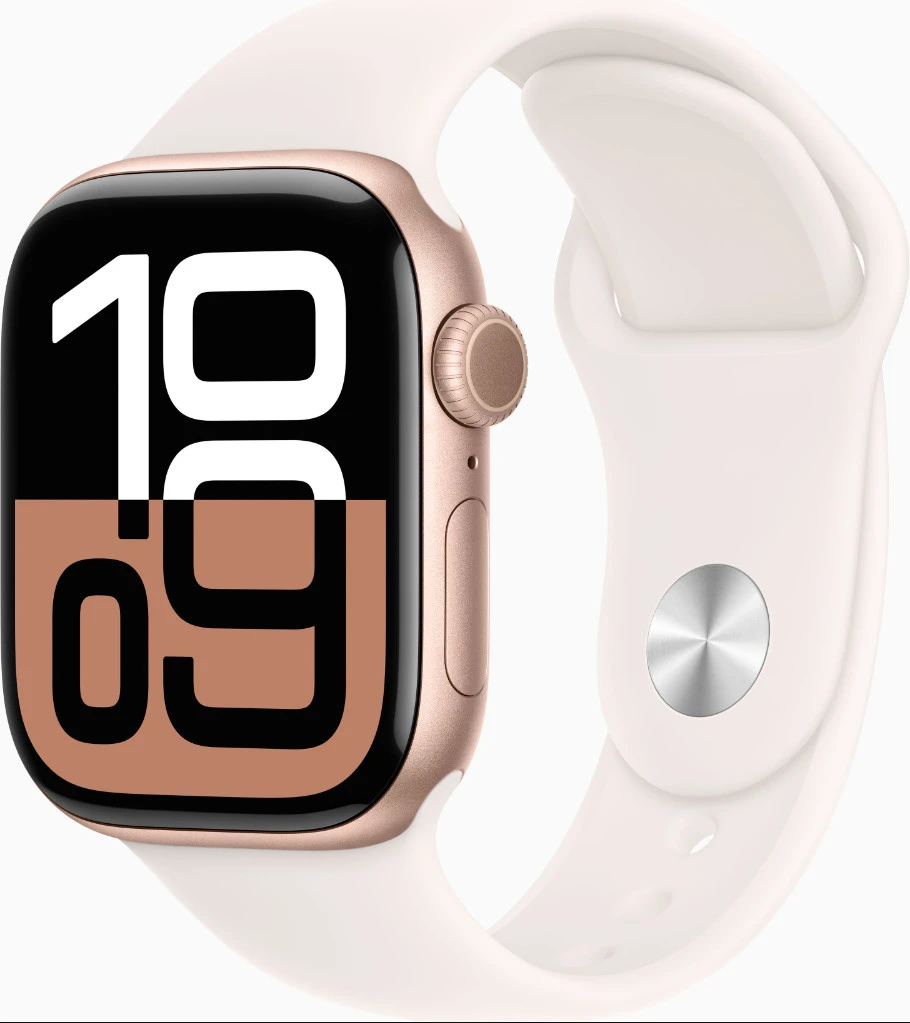 Годинники Apple Watch Series 10 GPS 42mm Rose Gold Alu. Case w. Light Blush Sport Band - S/M (MWWH3)