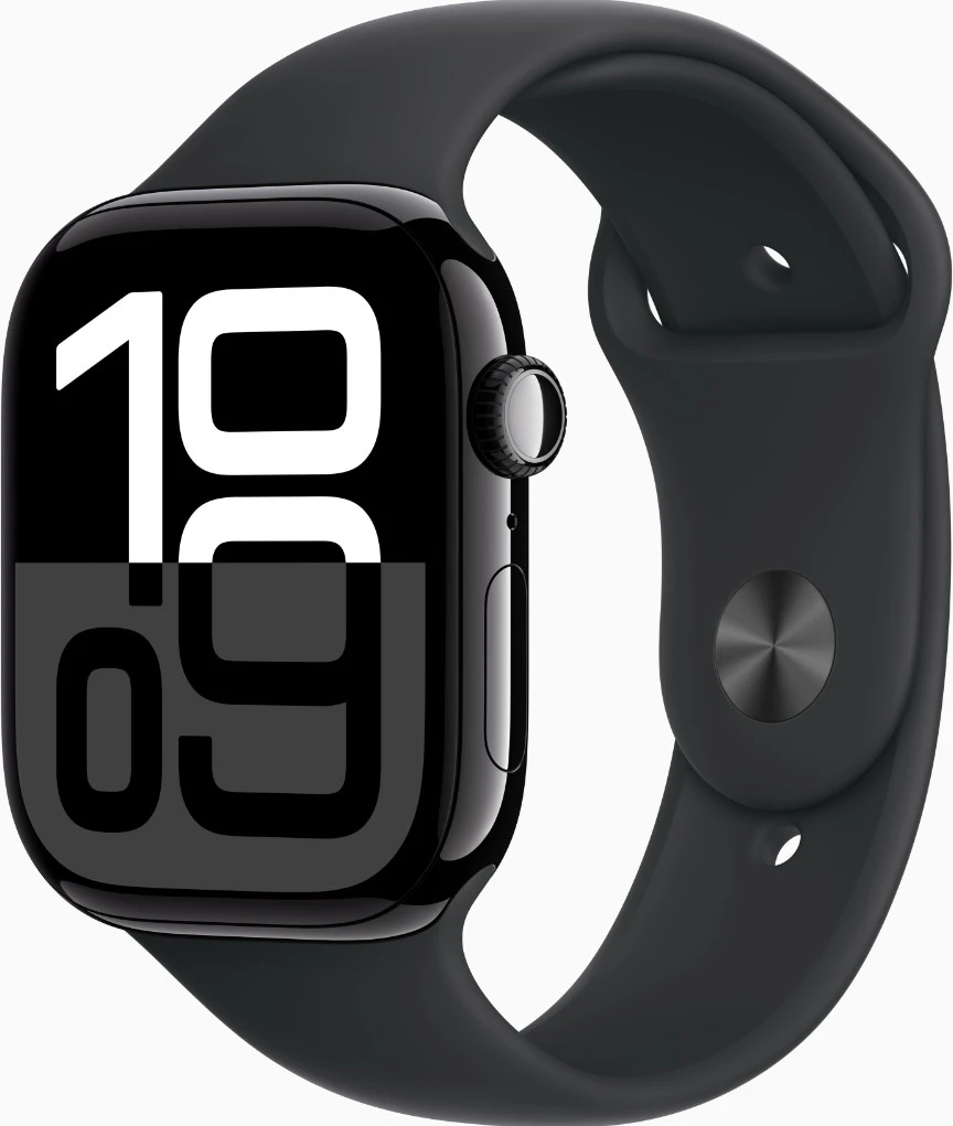 Часы Apple Watch Series 10 GPS 46mm Jet Black Alu. Case w. Black Sport Band - S/M (MWWP3)
